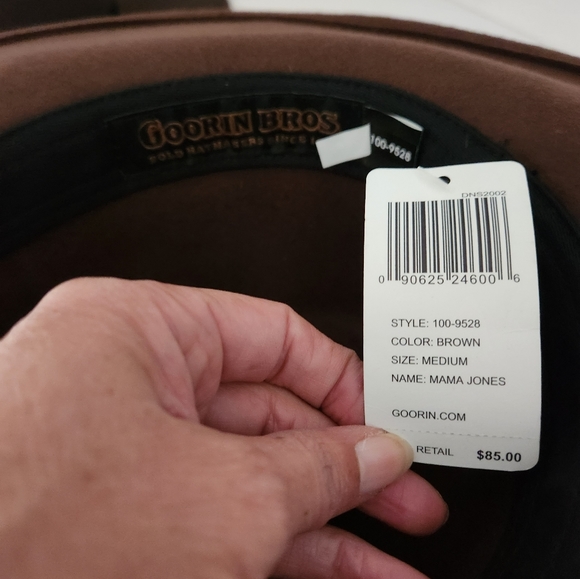 Both (2) Goorin Bros Lighter Brown/Dark Brown Hats Size Med NWT - Picture 3 of 6